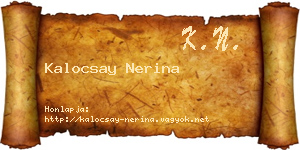 Kalocsay Nerina névjegykártya